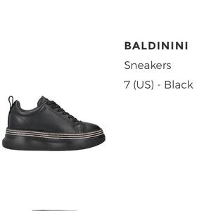 Baldinini Black Leather Sneakers